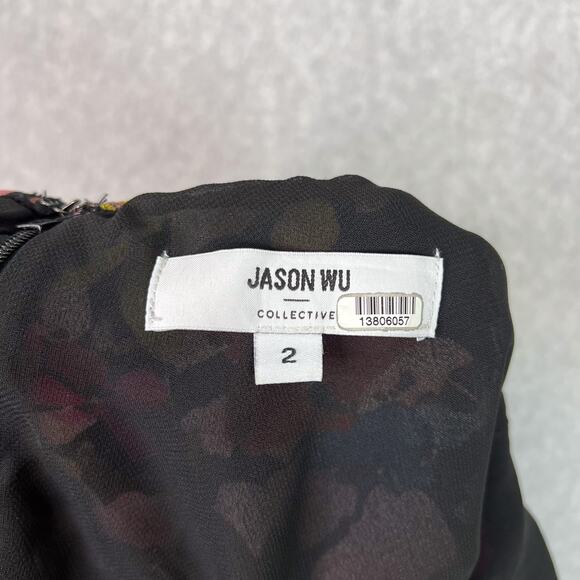 Jason Wu Collective Floral Halter Neck Ruffles Dress Size 2 - Picture 9 of 10